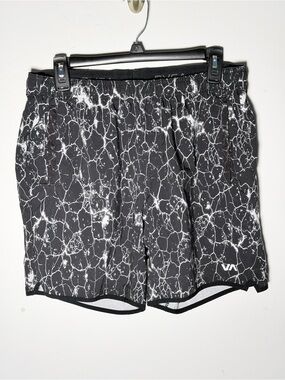 RVCA Black and White Marble Athletic Shorts